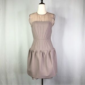 Diane Von Furstenberg Yarra dress muted mauve jersey organza sheer bodice 6